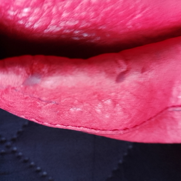 B Makowsky Red Orange Color 100% Leather Shoulder Bag Purse Pockets Zipper 93 - Picture 12 of 16